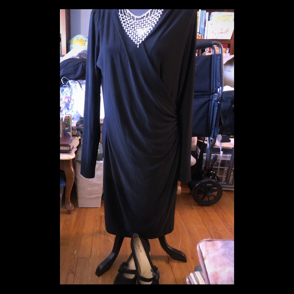 G Unit Fashion faux wrap dress w/a draping size L.